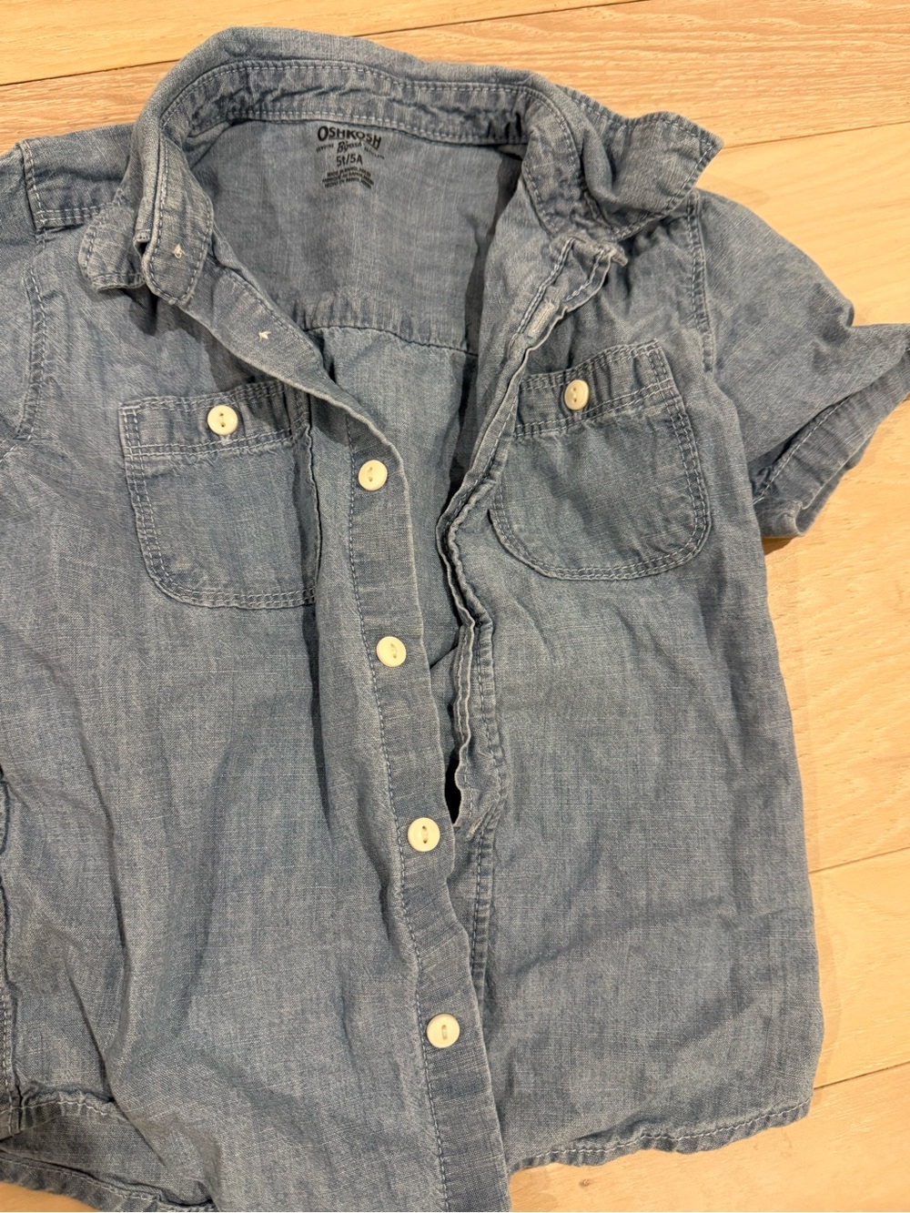 OshKosh B'gosh Light Blue Chambray Short-Sleeve Button-Down Shirt